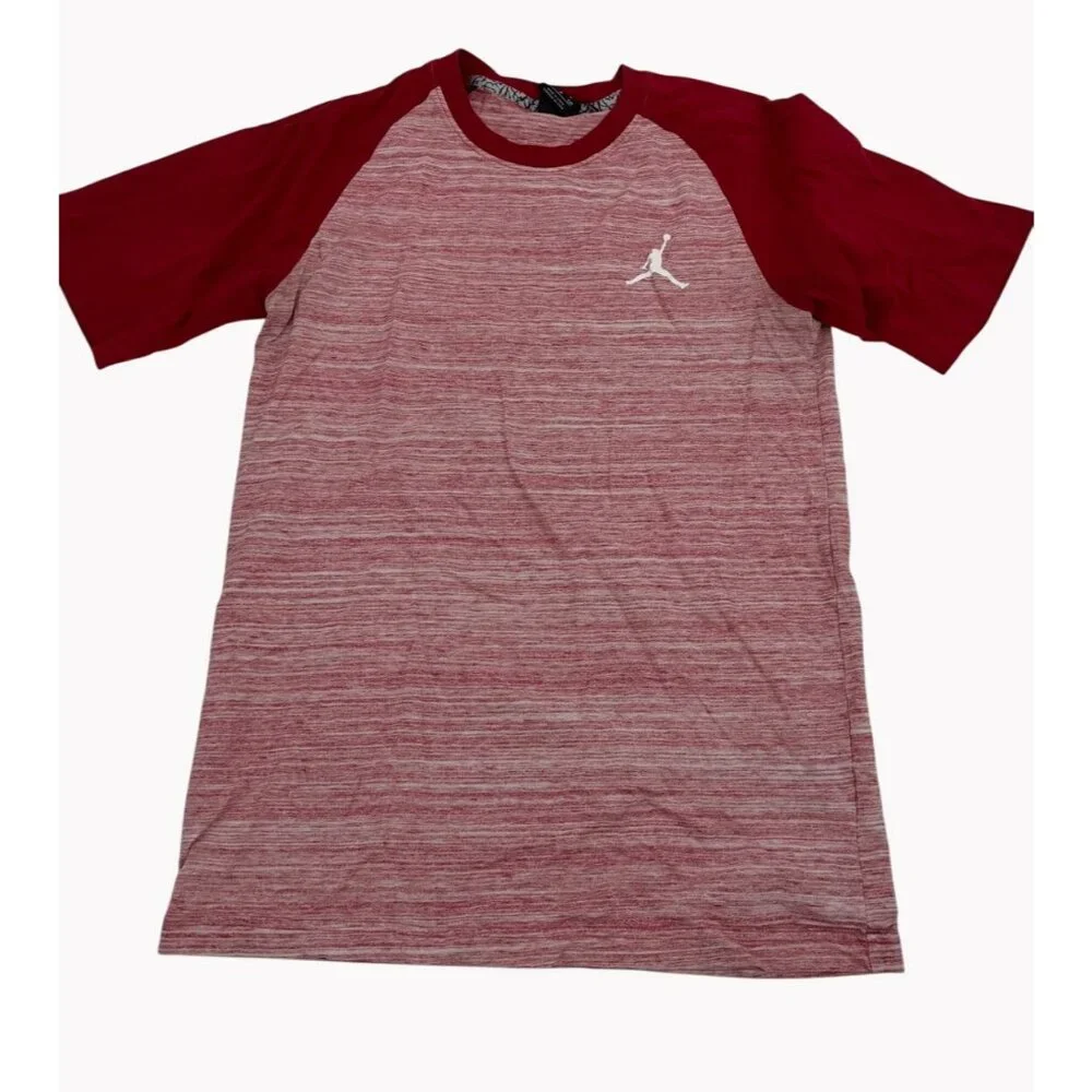 Jordan Air Mens Small Red 2 Tone Jumpman Flight T Shirt Short Sleeve